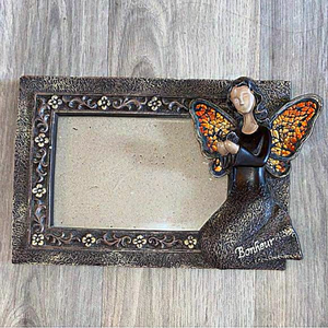 3 for 55$ Vintage Table top Picture frame 3D Angel‎ & word “bonheur” (hapiness)